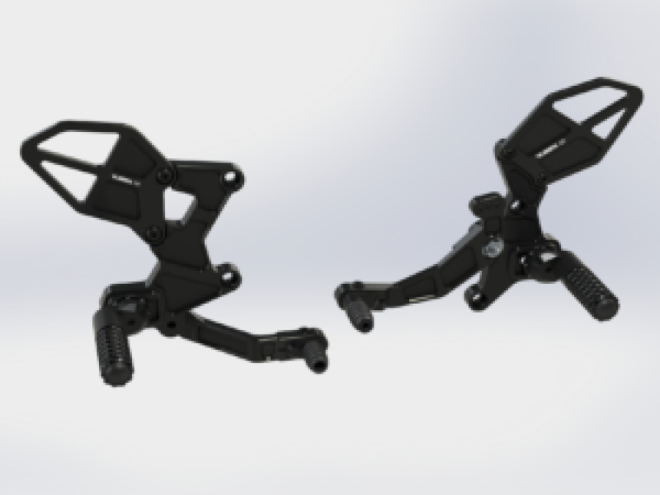 Vortex Racing 18-24 Kawasaki EX400 Ninja 400 R Rear Set- Black - RS433K