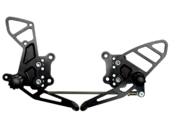 Vortex Racing 03-07 Suzuki SV1000 S,03-10 SV650 Adjustable Rearsets- Black - RS505K