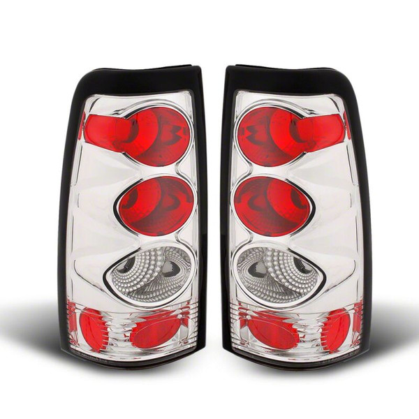 Raxiom 99-02 Chevrolet Silverado 1500 Fleetside Axial Series Tail Lights- Chrome - Red/Clear Lens - S112725