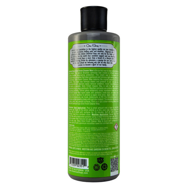 Chemical Guys Slick Finish Cleaner Wax - 16oz - WAC20616