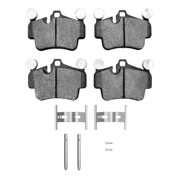 R1 03-16 Porsche Boxster Rear Semi Met Pads & Hardware Kit - 2311-1135-01