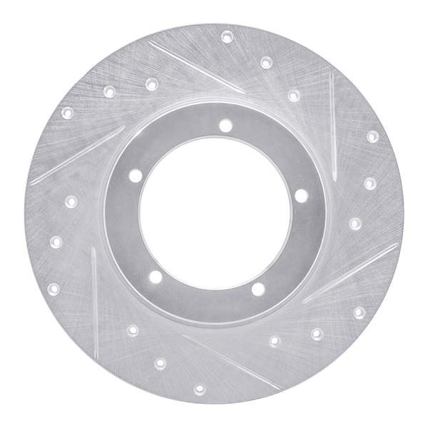 R1 65-76 Porsche 911 Front Right Drilled & Slotted Silver Brake Rotor - 631-02000R