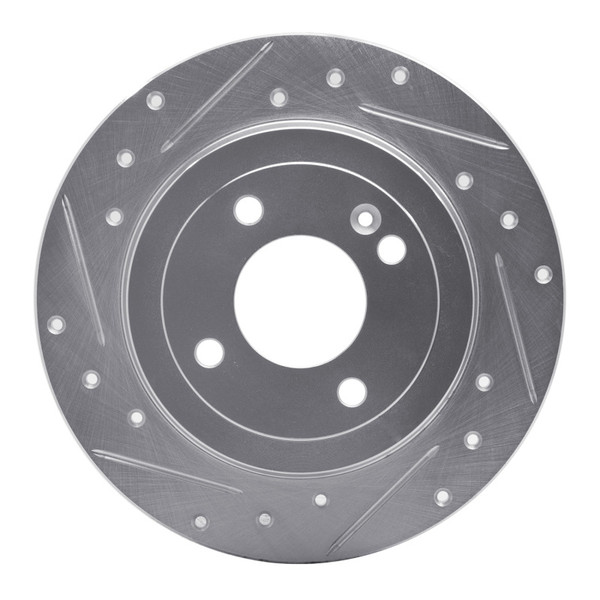 R1 12-25 Dodge Attitude (Mexico) Rear Left Drilled & Slotted Silver Brake Rotor - 631-03041L