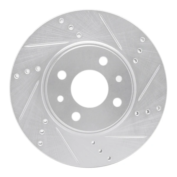 R1 09-19 Dodge Vision (Mexico) Front Right Drilled & Slotted Silver Brake Rotor - 631-07002R