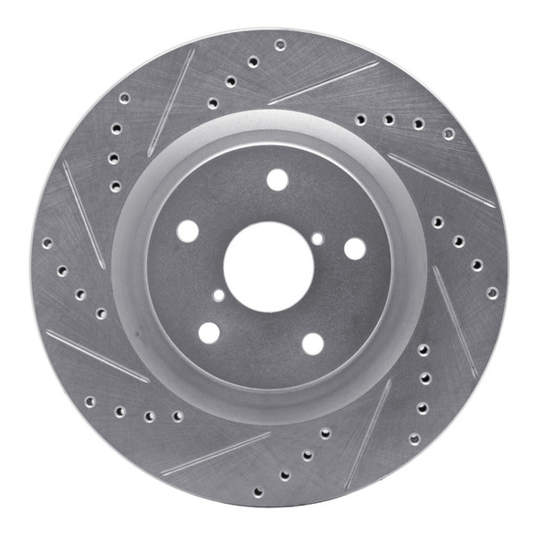 R1 19-24 Subaru Forester Front Left Drilled & Slotted Silver Brake Rotor - 631-13045L