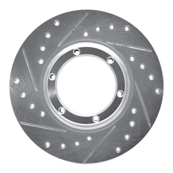 R1 71-83 Renault Lecar Front Left Rear Left Drilled & Slotted Silver Brake Rotor - 631-23000L