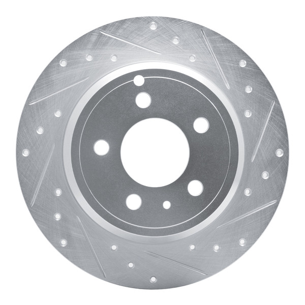R1 96-04 Volvo C70 Rear Right Drilled & Slotted Silver Brake Rotor - 631-27019R