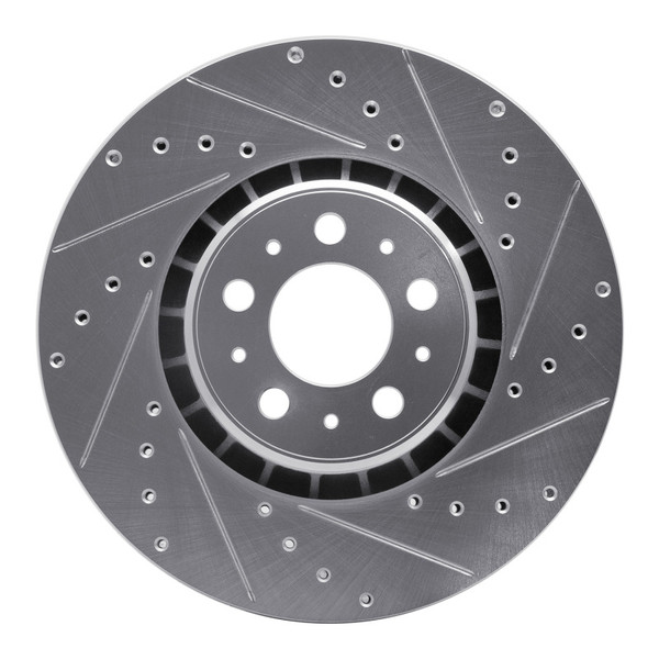 R1 03-09 Volvo XC90 Front Right Drilled & Slotted Silver Brake Rotor - 631-27040R