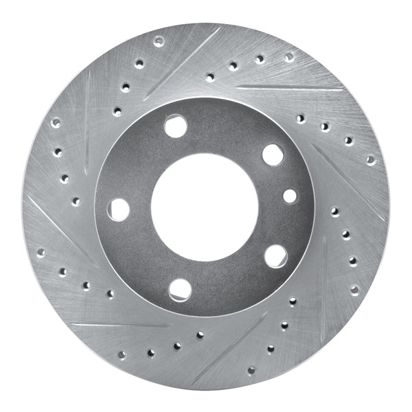 R1 76-82 BMW 528I Front Left Drilled & Slotted Silver Brake Rotor - 631-31007L