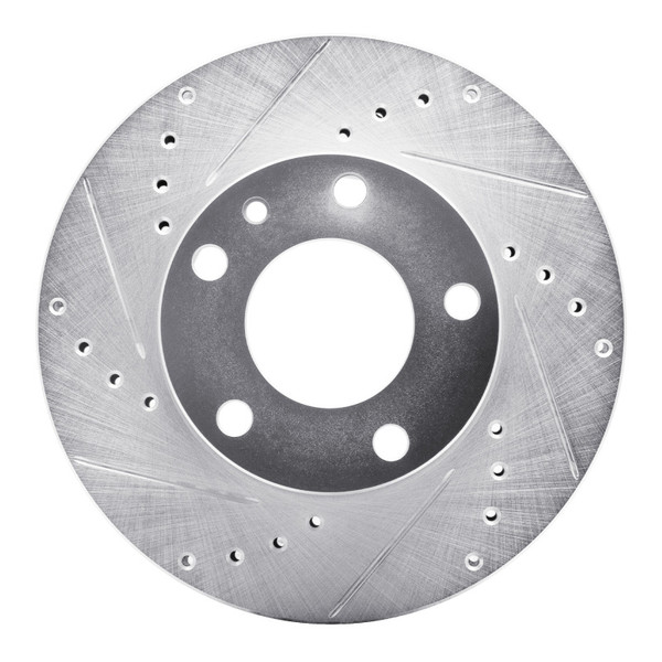 R1 82-86 BMW 735I Front Left Drilled & Slotted Silver Brake Rotor - 631-31008L