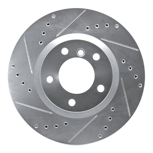 R1 95-02 BMW Z3 Right Front Drilled & Slotted Silver Brake Rotor - 631-31037D