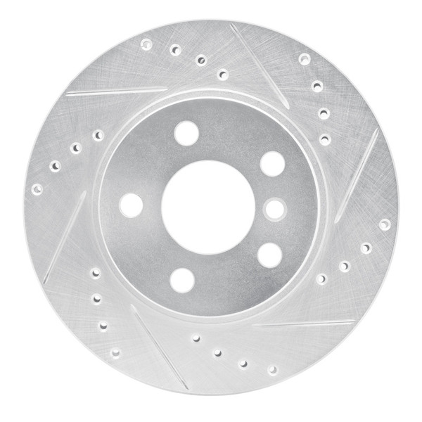 R1 14-21 BMW i3 Front Right Drilled & Slotted Silver Brake Rotor - 631-31123R
