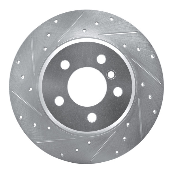 R1 00-06 BMW X5 Front Left Drilled & Slotted Silver Brake Rotor - 631-31135L