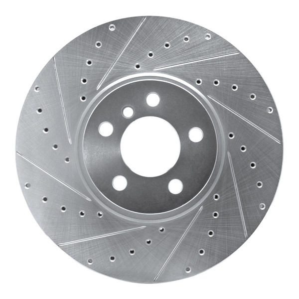 R1 02-06 BMW X5 Front Left Drilled & Slotted Silver Brake Rotor - 631-31137L