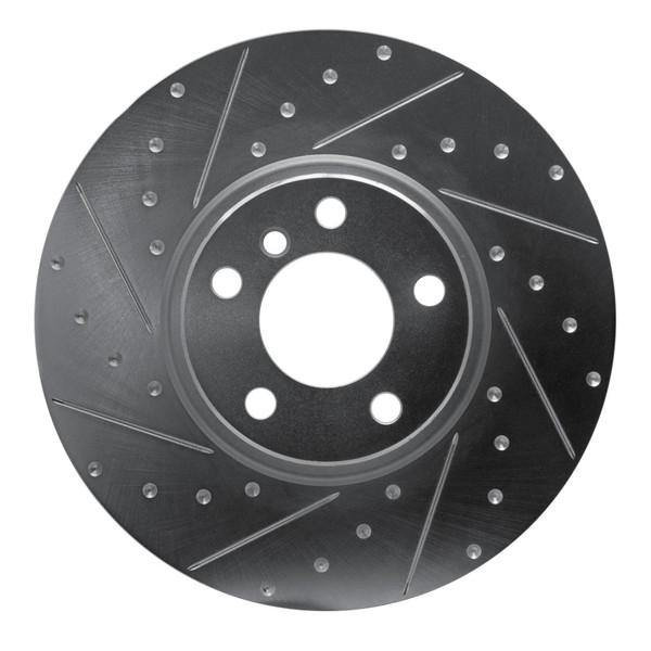 R1 16-18 BMW X4 Right Front Drilled & Slotted Silver Brake Rotor - 631-31159D