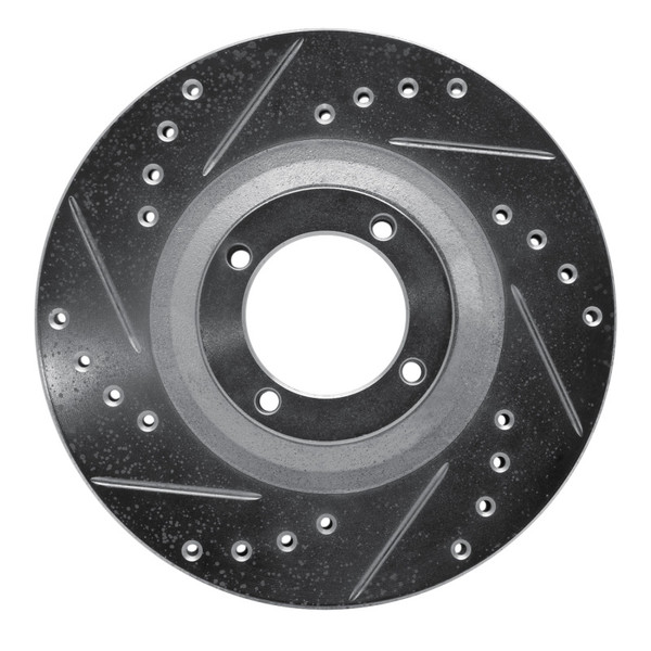 R1 83-89 Isuzu Impulse Front Left Drilled & Slotted Silver Brake Rotor - 631-37001L