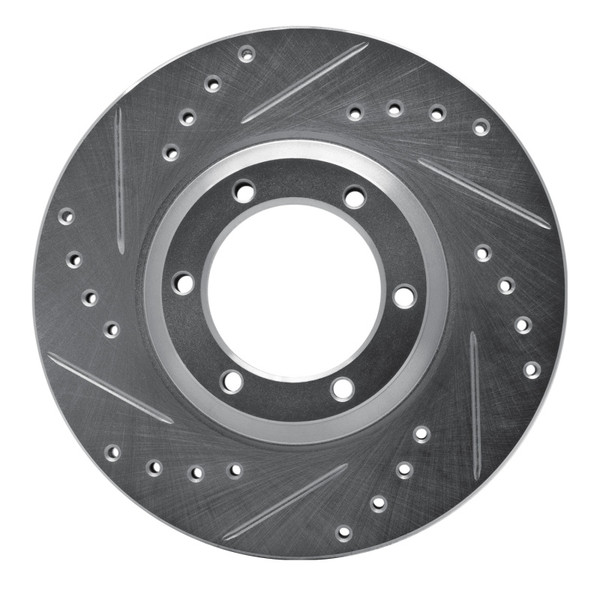 R1 84-87 Isuzu TROOPER Front Left Drilled & Slotted Silver Brake Rotor - 631-37006L