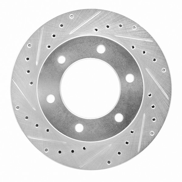 R1 01-04 Honda Passport Front Left Drilled & Slotted Silver Brake Rotor - 631-37010L
