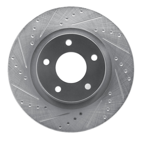 R1 07-25 Chrysler SEBRING Front Left Drilled & Slotted Silver Brake Rotor - 631-39023L