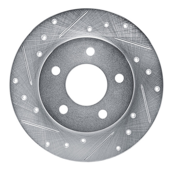 R1 88-92 Dodge Monaco Rear Left Drilled & Slotted Silver Brake Rotor - 631-40008L