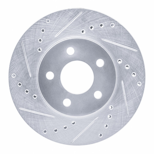 R1 00-05 Chrysler Neon Front Left Drilled & Slotted Silver Brake Rotor - 631-40020L