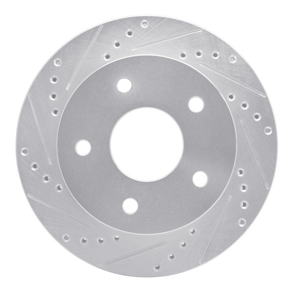 R1 00-02 Dodge Ram 1500 Pickup Front Left Drilled & Slotted Silver Brake Rotor - 631-40090L