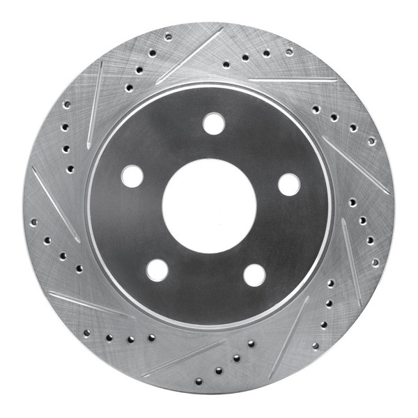 R1 02-24 Dodge Ram 1500 Front Left Drilled & Slotted Silver Brake Rotor - 631-40094L