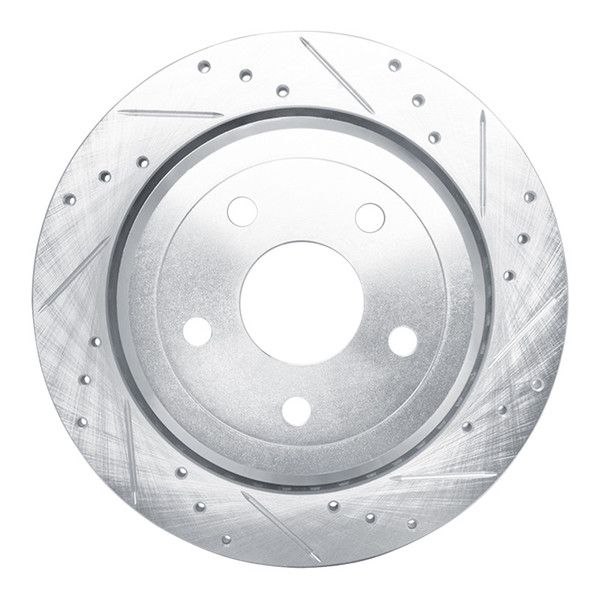 R1 11-25 Dodge Durango Rear Right Drilled & Slotted Silver Brake Rotor - 631-42006R