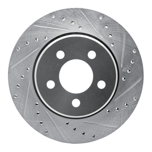 R1 07-12 Dodge Nitro Front Right Drilled & Slotted Silver Brake Rotor - 631-42020R