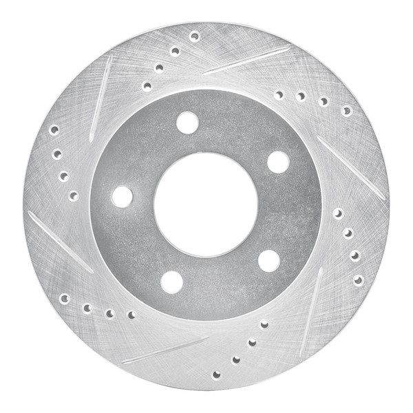 R1 83-96 Buick CENTURY Front Left Drilled & Slotted Silver Brake Rotor - 631-45003L