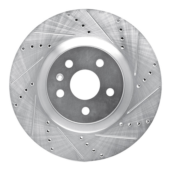 R1 09-17 Buick Regal Front Right Drilled & Slotted Silver Brake Rotor - 631-45017R