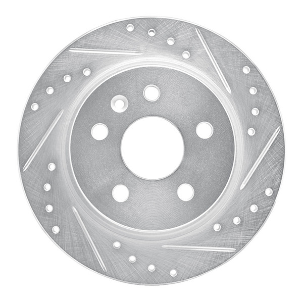 R1 11-22 Buick Encore Rear Right Drilled & Slotted Silver Brake Rotor - 631-45018R