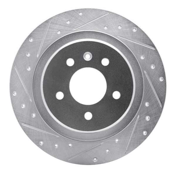 R1 16-18 Buick Envision Rear Left Drilled & Slotted Silver Brake Rotor - 631-45022L