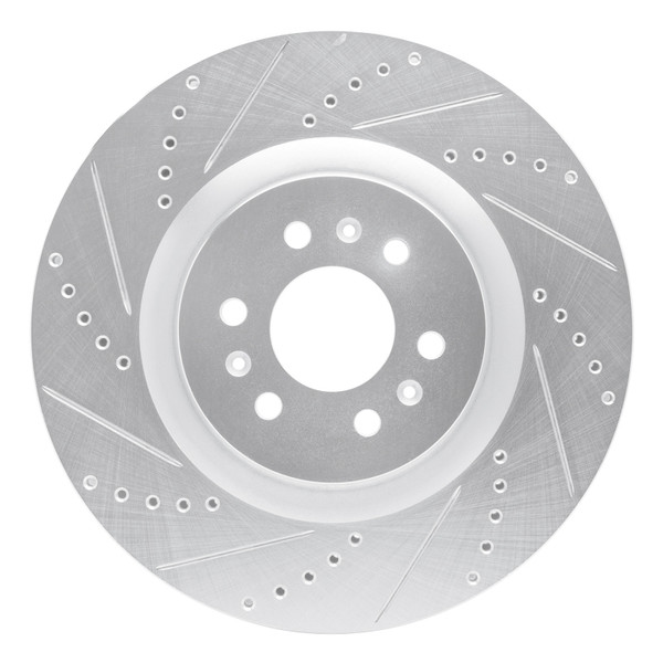 R1 04-11 Cadillac STS Front Left Drilled & Slotted Silver Brake Rotor - 631-46015L