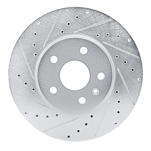 R1 19-25 Buick Envision Front Left Drilled & Slotted Silver Brake Rotor - 631-46061L