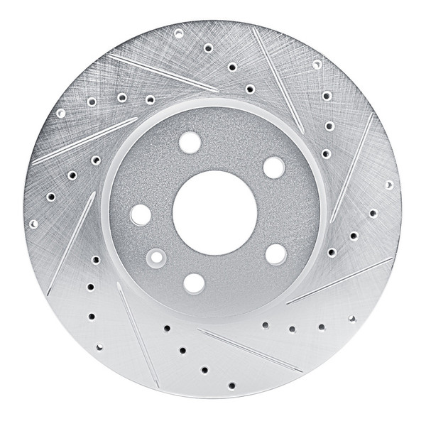 R1 19-25 Buick Envision Front Right Drilled & Slotted Silver Brake Rotor - 631-46061R