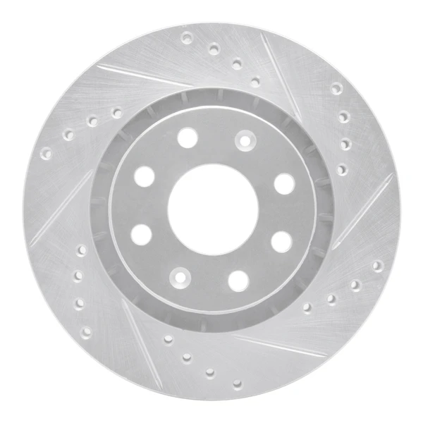 R1 04-17 Chevrolet AVEO (USA/Canada) Front Right Drilled & Slotted Silver Brake Rotor - 631-47003R