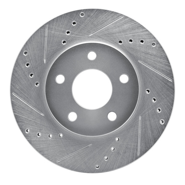 R1 06-11 Chevrolet HHR Front Left Drilled & Slotted Silver Brake Rotor - 631-47033L
