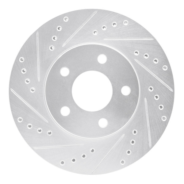 R1 07-10 Chevrolet COBALT Front Left Drilled & Slotted Silver Brake Rotor - 631-47036L