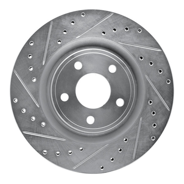 R1 07-10 Chevrolet COBALT Front Left Drilled & Slotted Silver Brake Rotor - 631-47037L