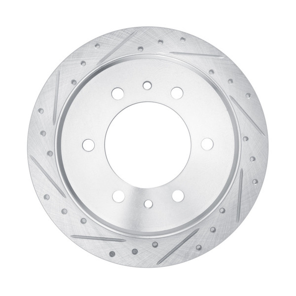 R1 76-80 Chevrolet Luv Front Left Drilled & Slotted Silver Brake Rotor - 631-47057L