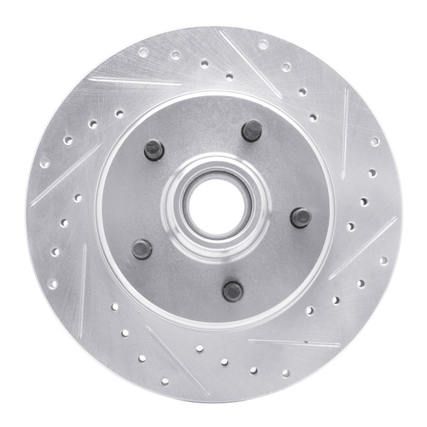 R1 77-95 Buick Electra Front Right Drilled & Slotted Silver Brake Rotor - 631-47061R