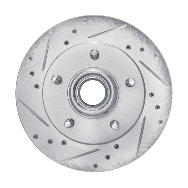 R1 82-95 Buick Regal Front Left Drilled & Slotted Silver Brake Rotor - 631-47062L