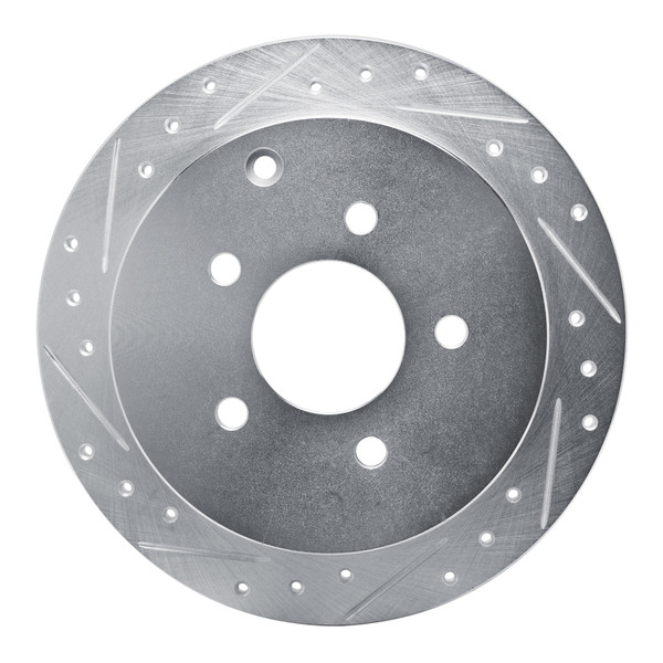 R1 01-07 Buick Rendezvous Rear Left Drilled & Slotted Silver Brake Rotor - 631-47068L