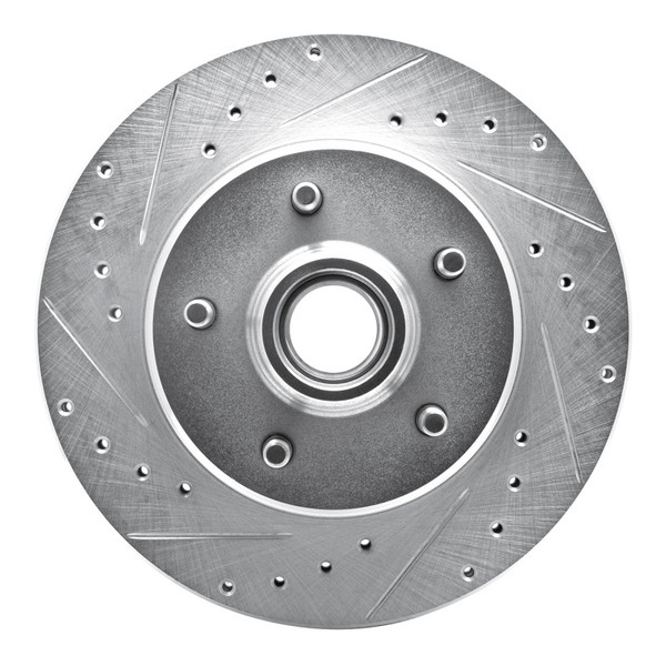 R1 90-02 Chevrolet ASTRO Front Left Drilled & Slotted Silver Brake Rotor - 631-48015L