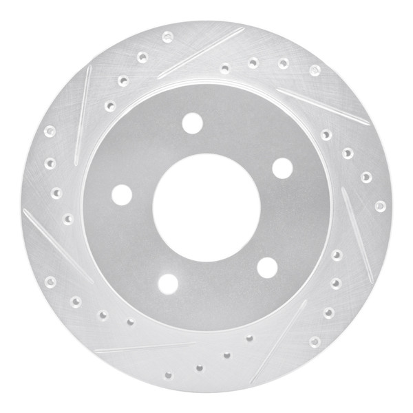 R1 90-02 Chevrolet ASTRO Front Left Drilled & Slotted Silver Brake Rotor - 631-48019L