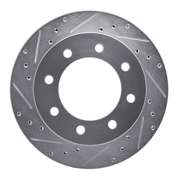 R1 99-20 Chevrolet Express 3500 Rear Left Drilled & Slotted Silver Brake Rotor - 631-48040L
