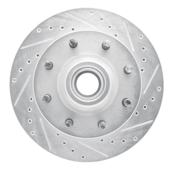 R1 01-02 Chevrolet Express 3500 Front Right Drilled & Slotted Silver Brake Rotor - 631-48042R