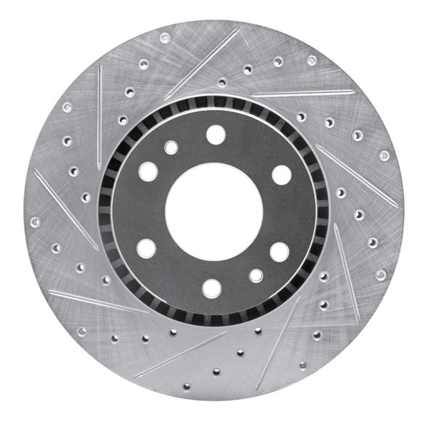 R1 02-09 Buick Rainier Front Left Drilled & Slotted Silver Brake Rotor - 631-48046L