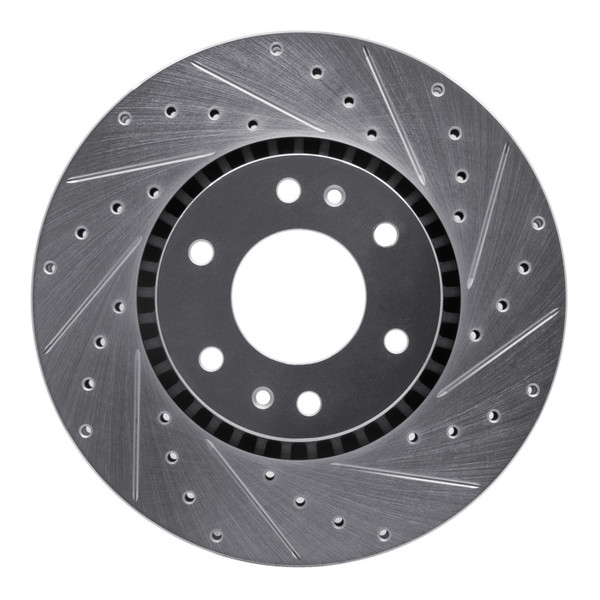 R1 02-09 Buick Rainier Front Right Drilled & Slotted Silver Brake Rotor - 631-48046R